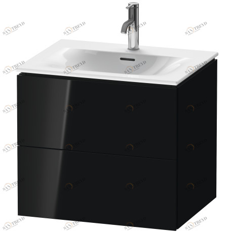LC630504040 L-Cube Тумбочка подвесная Черный глянцевый лак Duravit