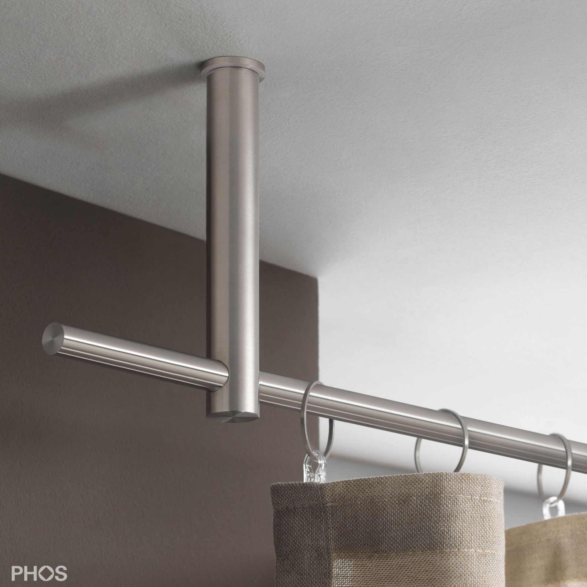 VS20-140-1000-D Комплект карнизов: 100 см с 2 кронштейнами (большое расстояние от потолка) PHOS 