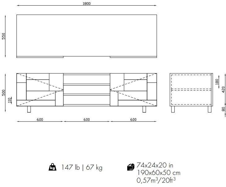 Mambo Unlimited Ideas Тумба под ТВ из дерева Form sun-id-1490887 - Вид №2