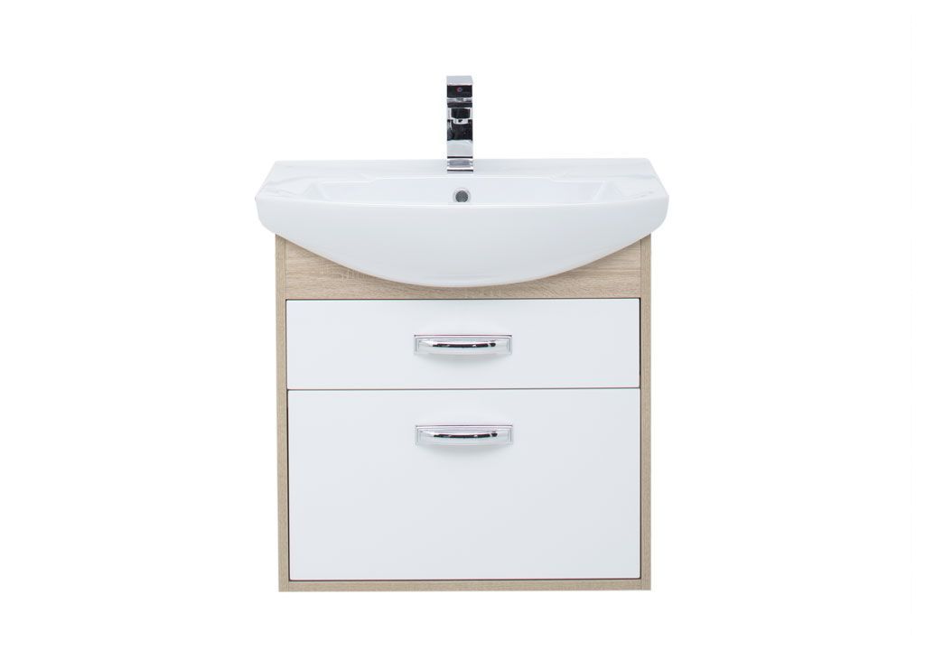 Тумба с раковиной Aquanet Грейс 65 дуб сонома/белый (2 ящика) 0019837700182642 - Вид №2