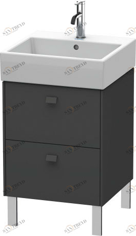 BR443204949 Тумбочка напольная Brioso #BR4432 484 x 459 мм Графит матовый, декор Duravit