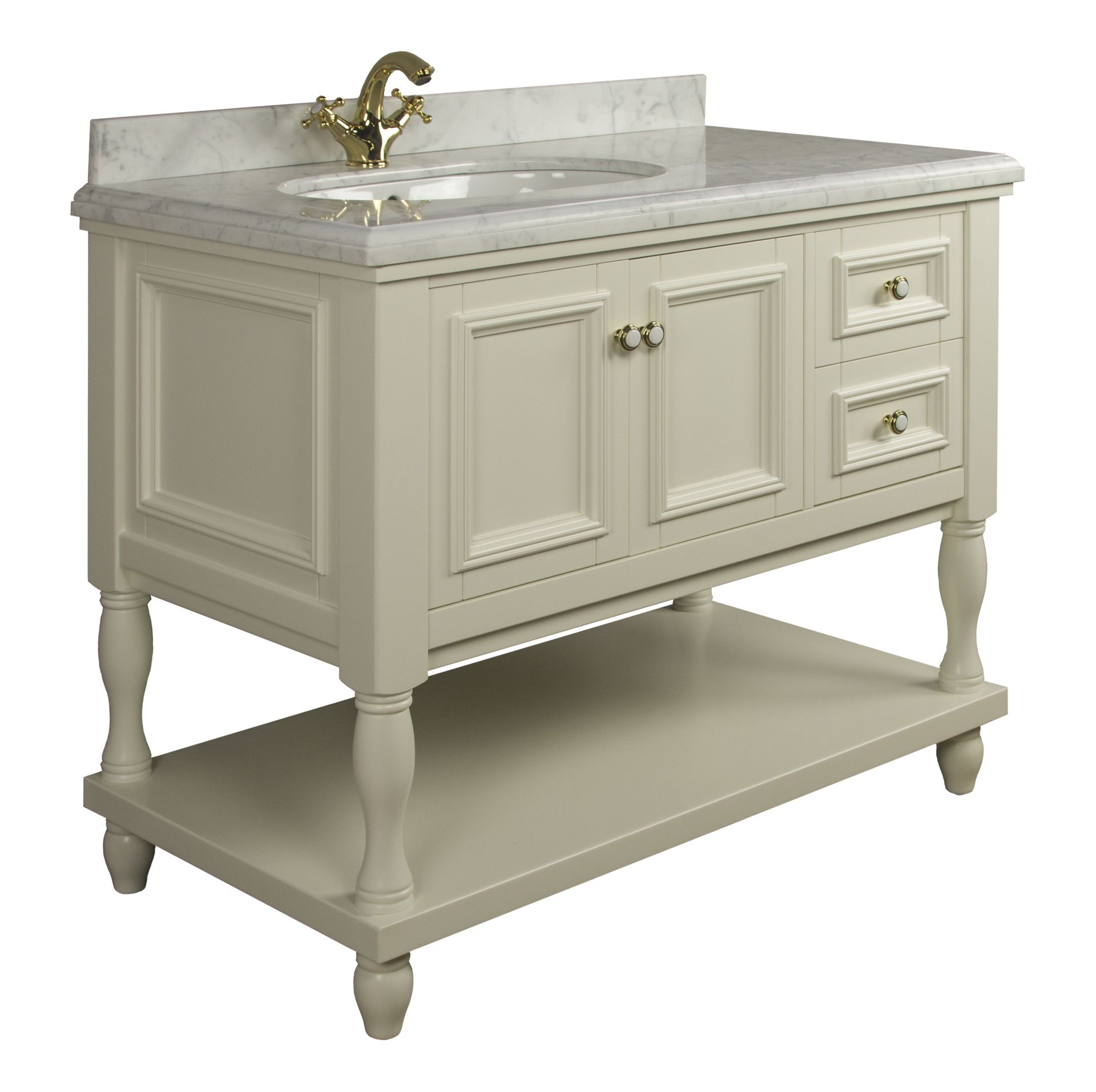 Тумба EDEN 105 арт. TS-8003-CR Правая Ивори с золотом Tessoro TS8003CIGR - Вид №2