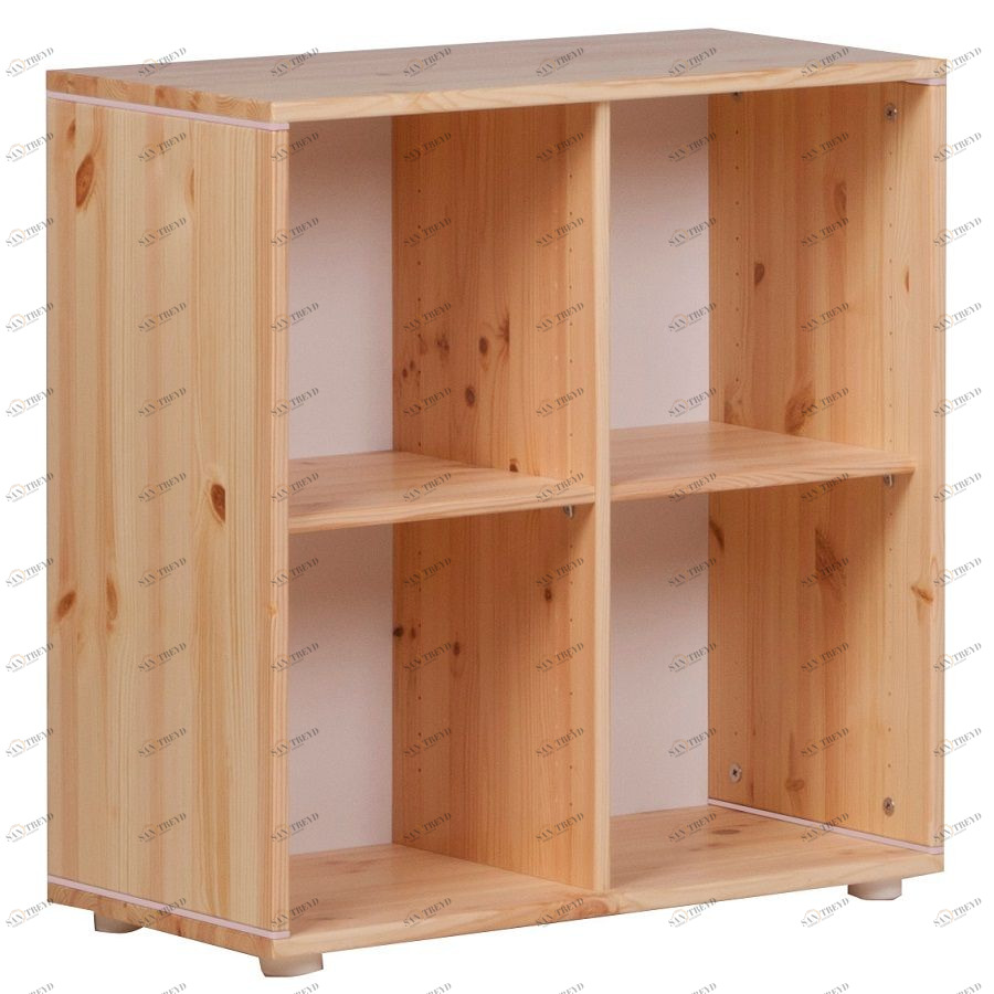 Стеллаж Flexa Classic storage с 4 полками, лакированный/розовый 812420156