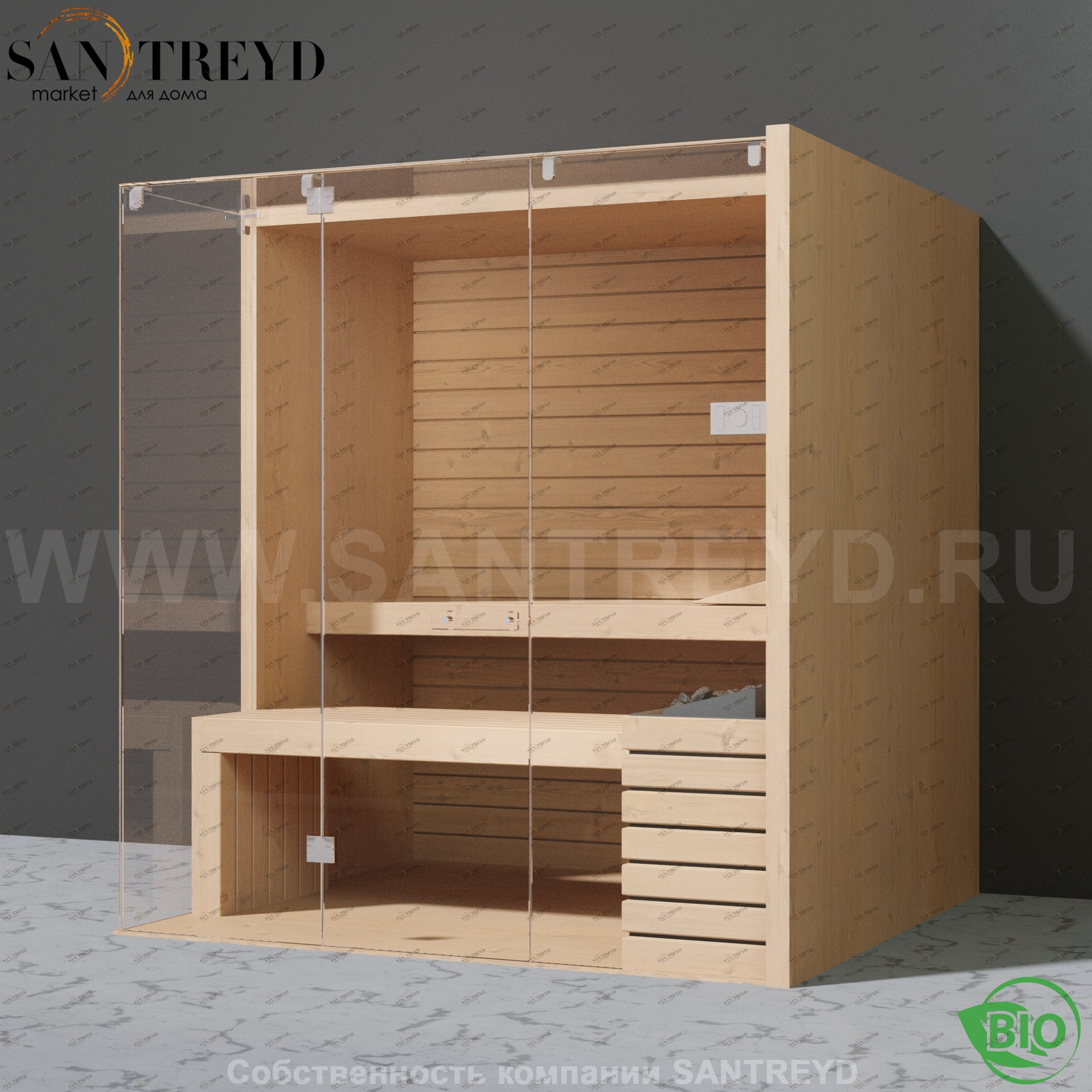 Effegibi SKY CORNER 80 BI55400018 Био-сауна. Мощность: 9 кВт макс. Размеры: длина 200 см, ширина 180 см. Отделка: канадский хемлок.