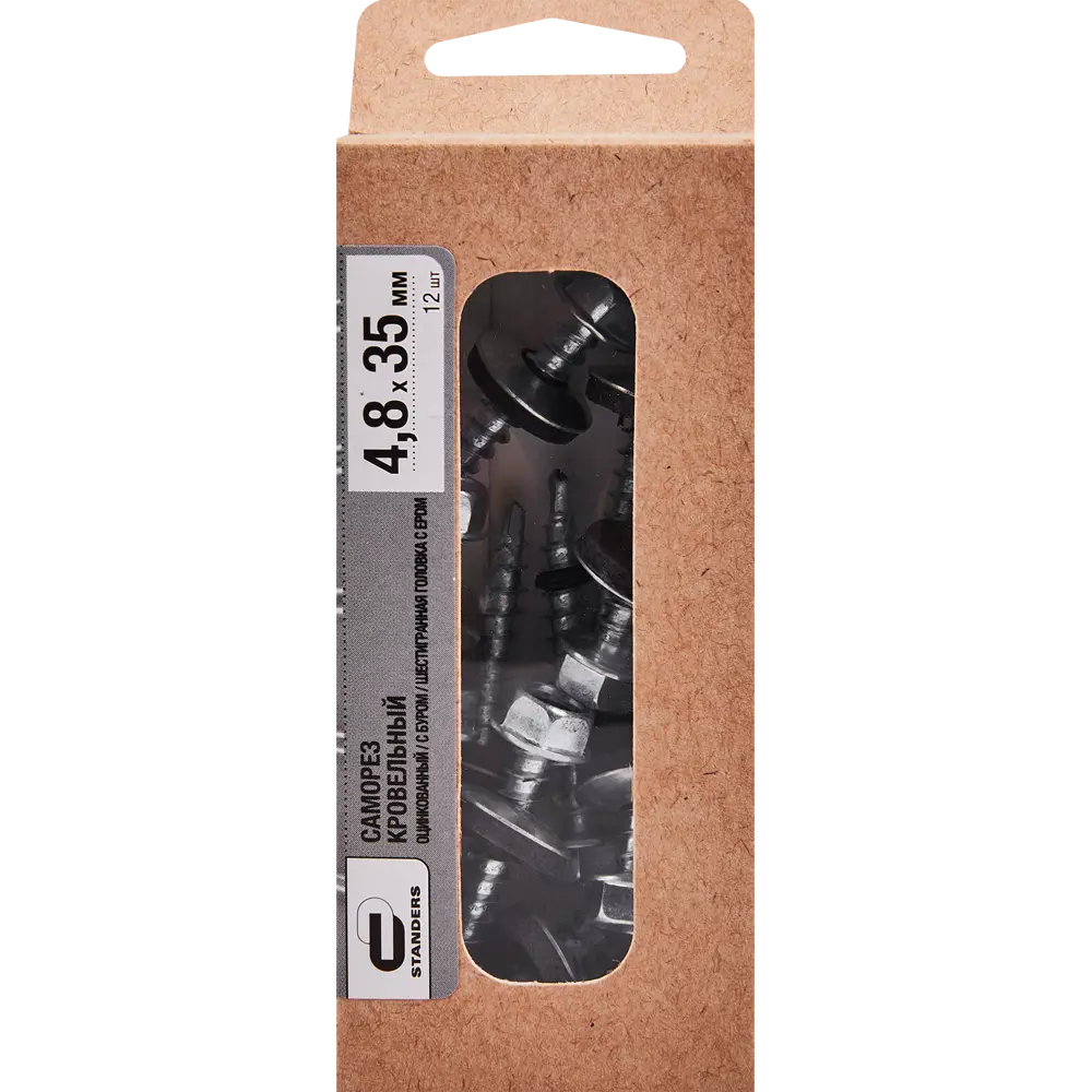 Кровельные саморезы Standers с буром 4.8x35 мм для металлочерепицы и профнастила 89212981 STLM-1441178 - Вид №3