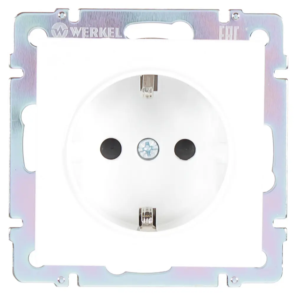 Розетка WERKEL с защитными шторками и заземлением 17782037 Встраиваемые механизмы STLM-1108535