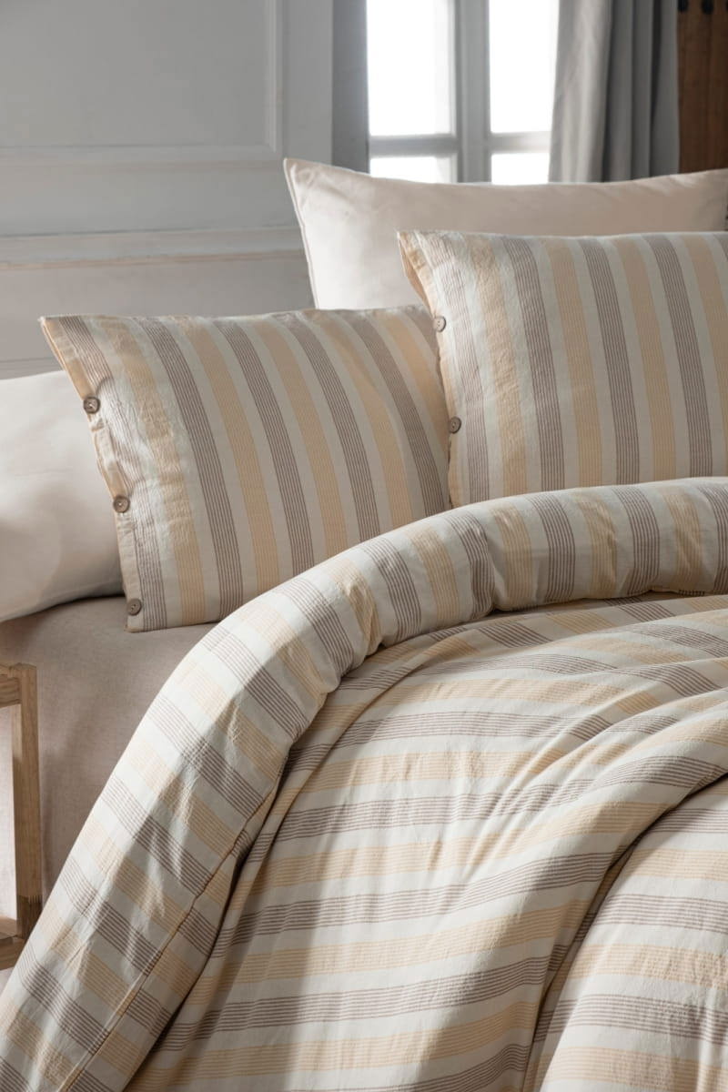 91037409 Комплект постельного белья Yarn Dyed 160x220 Myla Кремовый STLM-0452074 ARYA HOME
