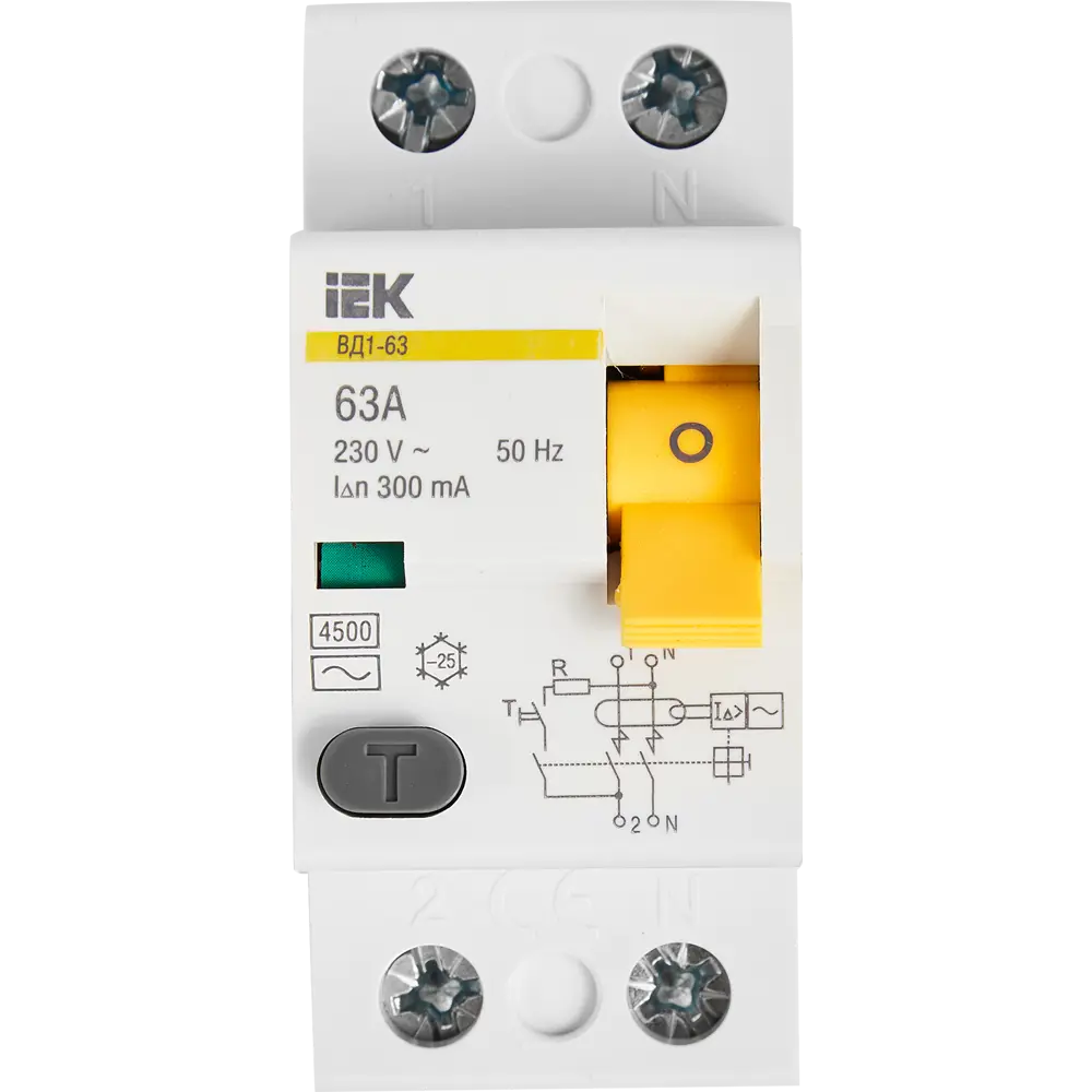 УЗО IEK ВД1-63 2Р 63 А 300 мА 4.5 кА AC 84284609 STLM-2156574  - Вид №2
