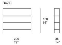 Paola Lenti Двусторонняя полка из крашеного металла Plano B47g - Вид №6