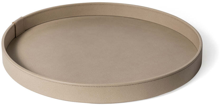 Gea Круглый поднос - Ø 30 см / зернистая кожа_кремовый