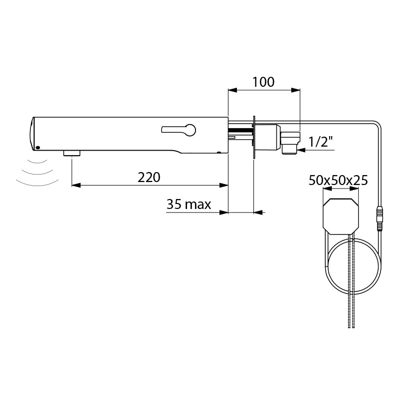493500 Сенсорный смеситель TEMPOMATIC MIX 4 DELABIE  - Вид №1