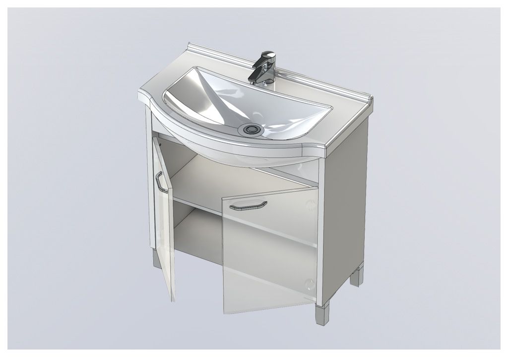 Тумба под раковину Aquanet Донна 80 светлый дуб sun-id-270527 - Вид №4