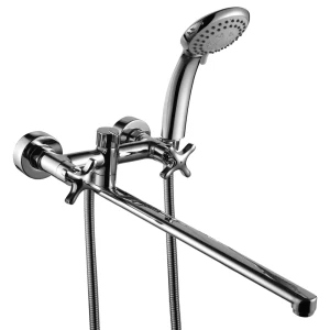 Смеситель для ванны Rossinka Silvermix LRS39-84 двухвентильный универсальный с лейкой и шлангом цвет хром