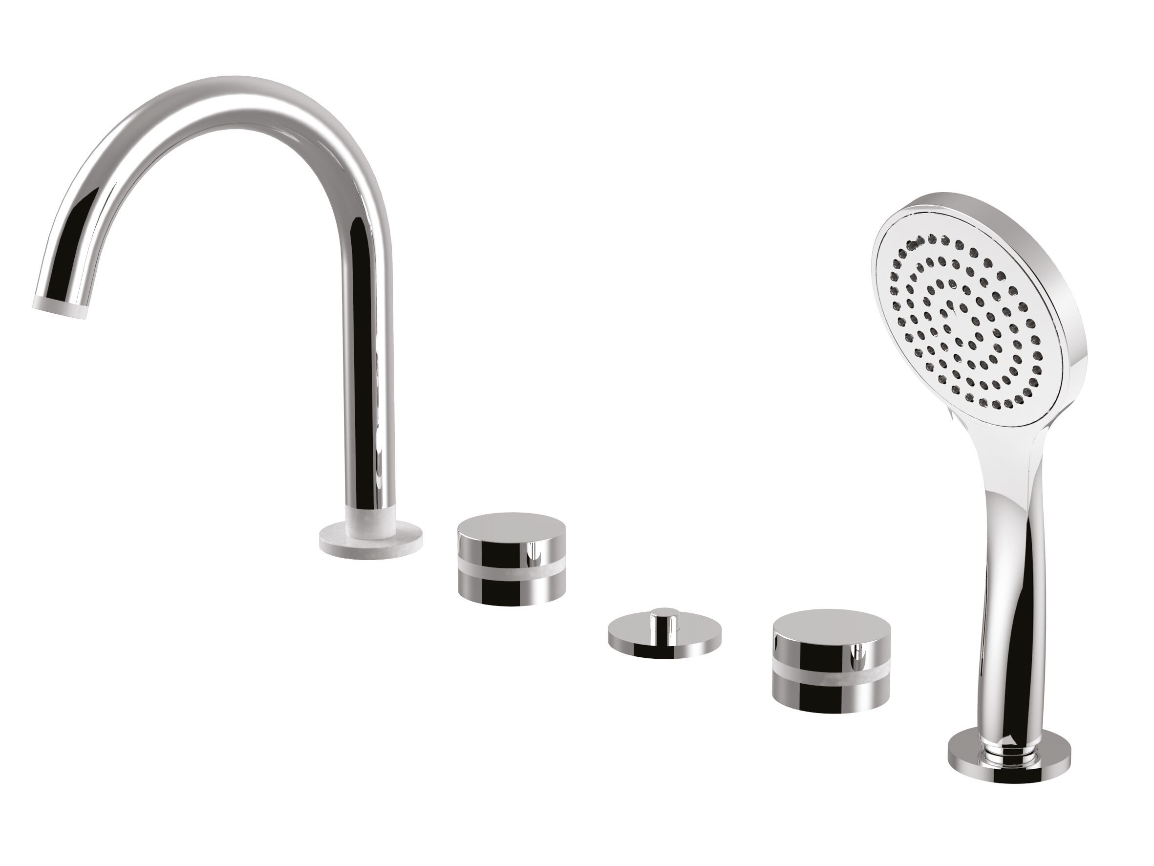 Набор для ванны с 5 отверстиями и ручным душем Rubinetteria Giulini MyRing ARCH-00065942 - Вид №1