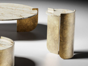 Высокий круглый керамический журнальный столик