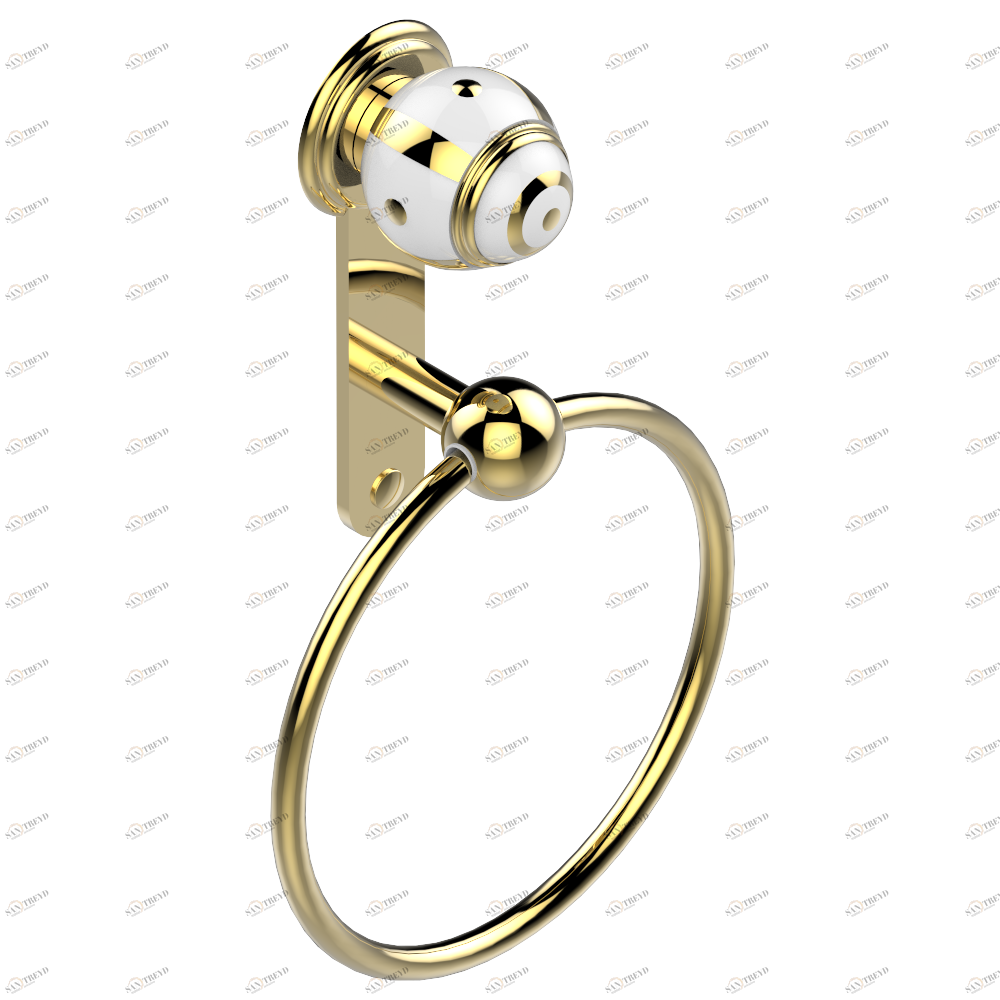 A7A-504N Полотенцедержатель-кольцо-Ø 180 мм одинарное Thg-paris Ithaque с золотым декором Золото A7A-504N CAT.F