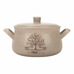 Горшок керамический с ручками и крышкой 1 л кремовый "Дерево жизни" TERRACOTTA ДЕРЕВО ЖИЗНИ 00-3946935 Бежевый