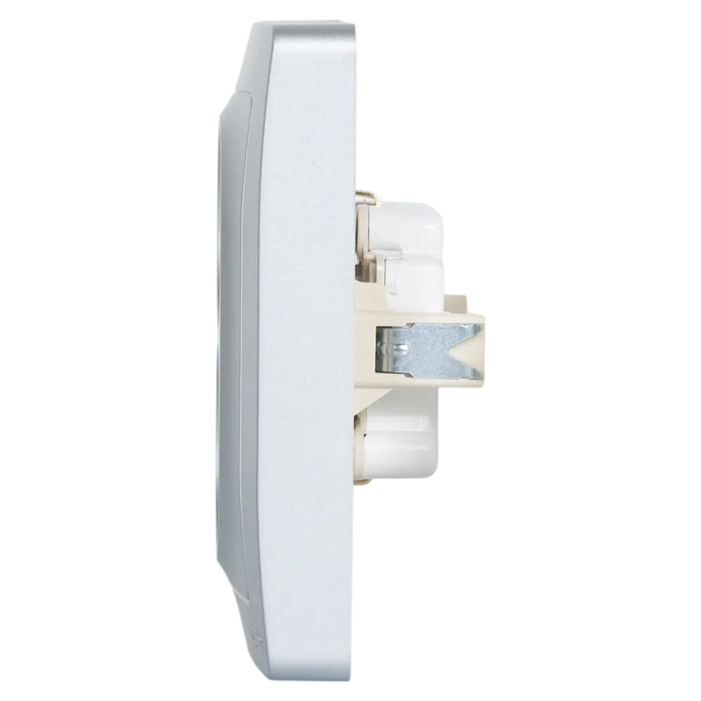 Розетка двойная встраиваемая Systeme Electric Blanca с заземлением со шторками цвет алюминий 86728852 STLM-2070451 - Вид №3