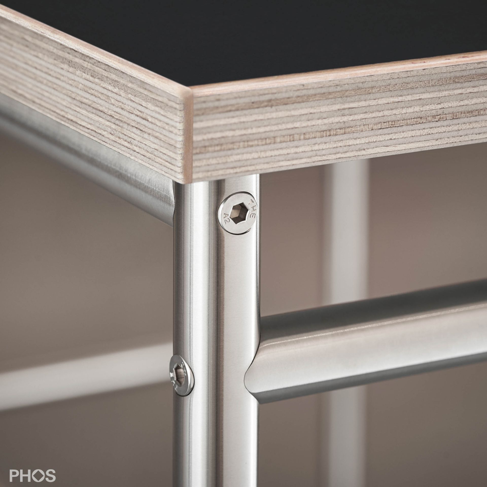 KATI-T2-50x150-MS Стол Karlsruhe - двойной барный стол t2 с черной столешницей - 150 x 50 x 105 см. PHOS  - Вид №9