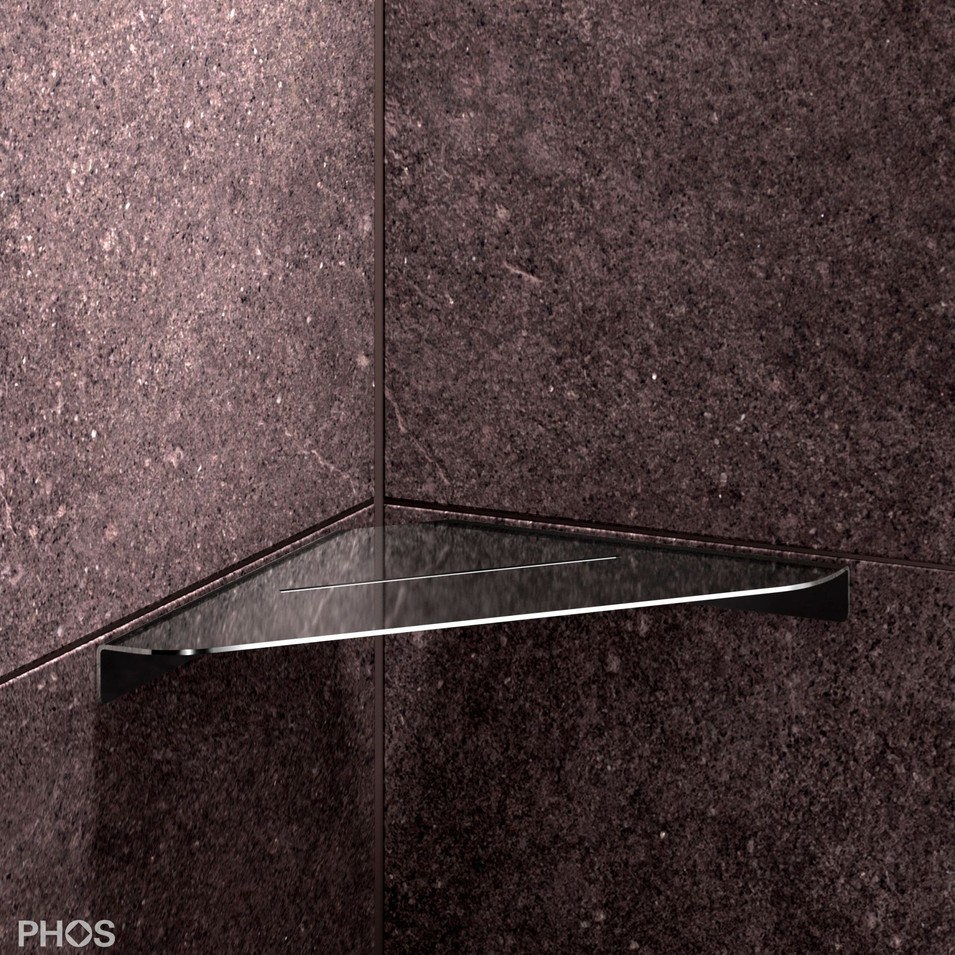 DAE230PL Привинчиваемая угловая душевая полка, 23 x 23 см, полированная PHOS 