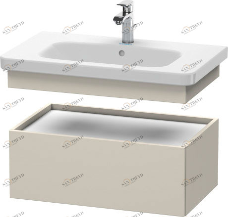 DS628109191 Шкафчик DuraStyle #DS6281 730 x 448 мм Серо-коричневый декор Duravit