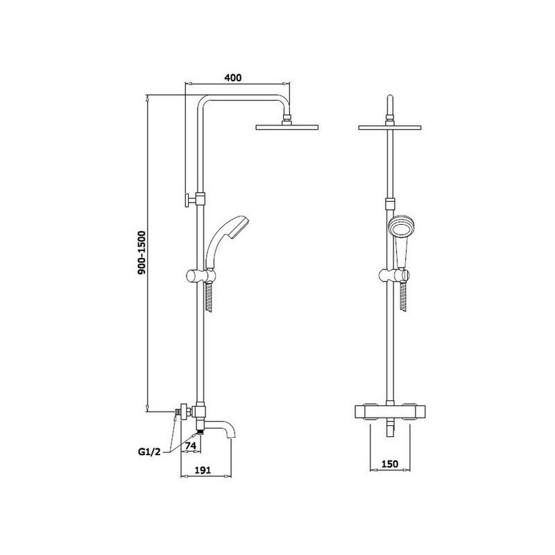 GZ 25071 Душевая система с термостатом Ganzer Хром Ganzer Германия 13908 - Вид №3