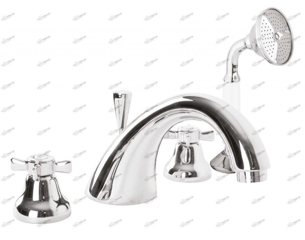 Смеситель на борт ванны с ручным выдвижным душем CEZARES LORD-BVD-01-Bi