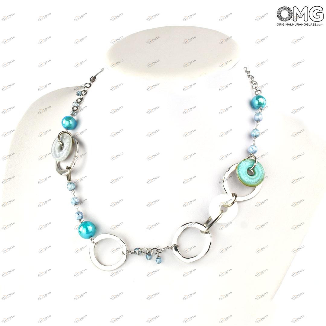 3816 ORIGINALMURANOGLASS Колье Нинфея - Коллекция Antica Murrina - муранское стекло OMG 88 см 