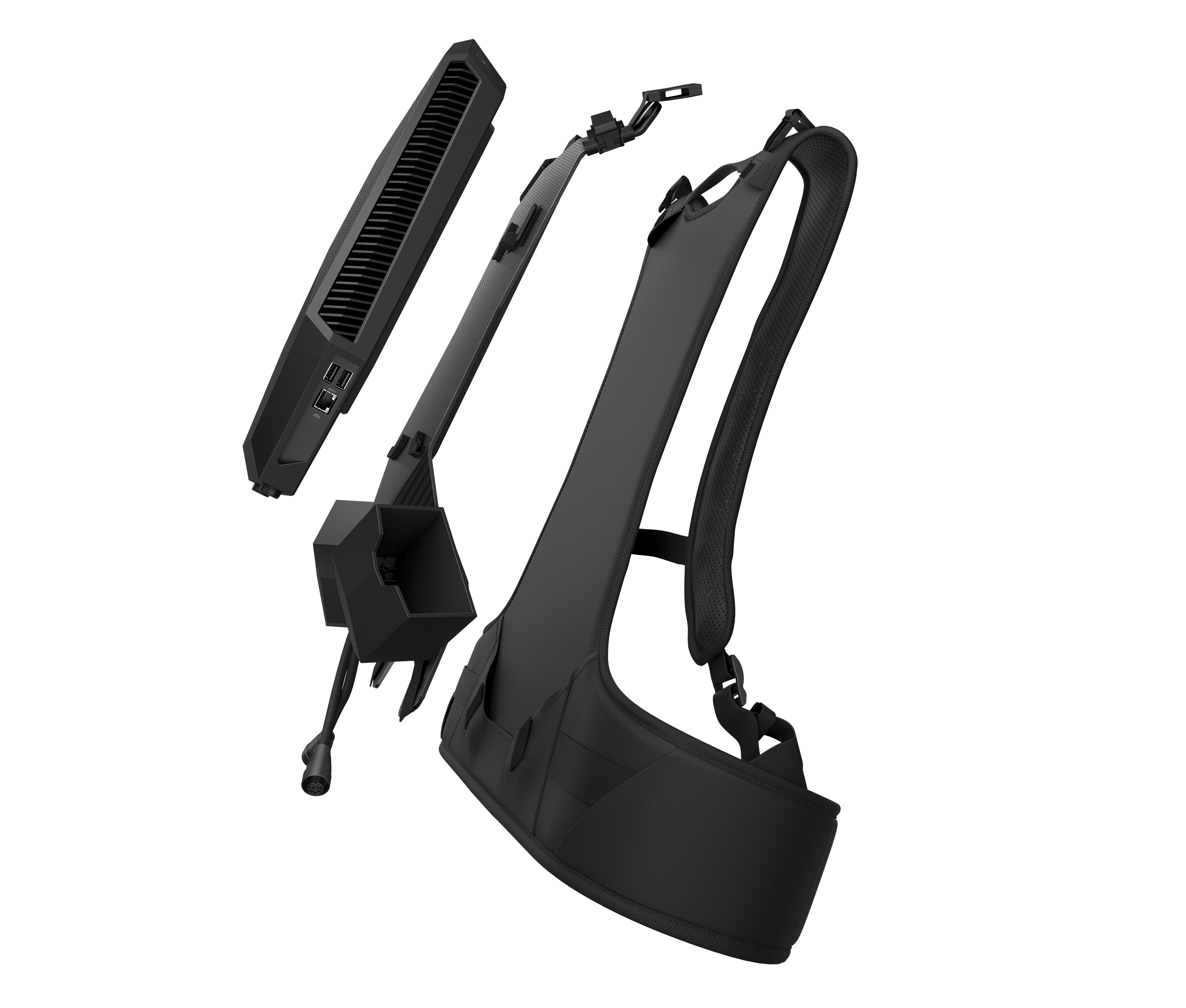 6TQ92EA#ACB z vr backpack g2 intel core i7 8850h(2.6ghz)/16384mb/512ssdgb/nodvd/ext:nvidia geforce rtx2080(8192mb)/war 1y/4.66kg/black/w10pro + batt chrgr, batt pack, harness HP Santreyd  - Вид №9