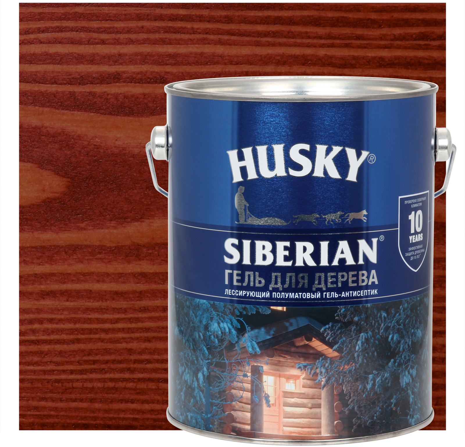 84391974 Гель для дерева Siberian полуматовый цвет красное дерево 2.7 л STLM-0049101 HUSKY