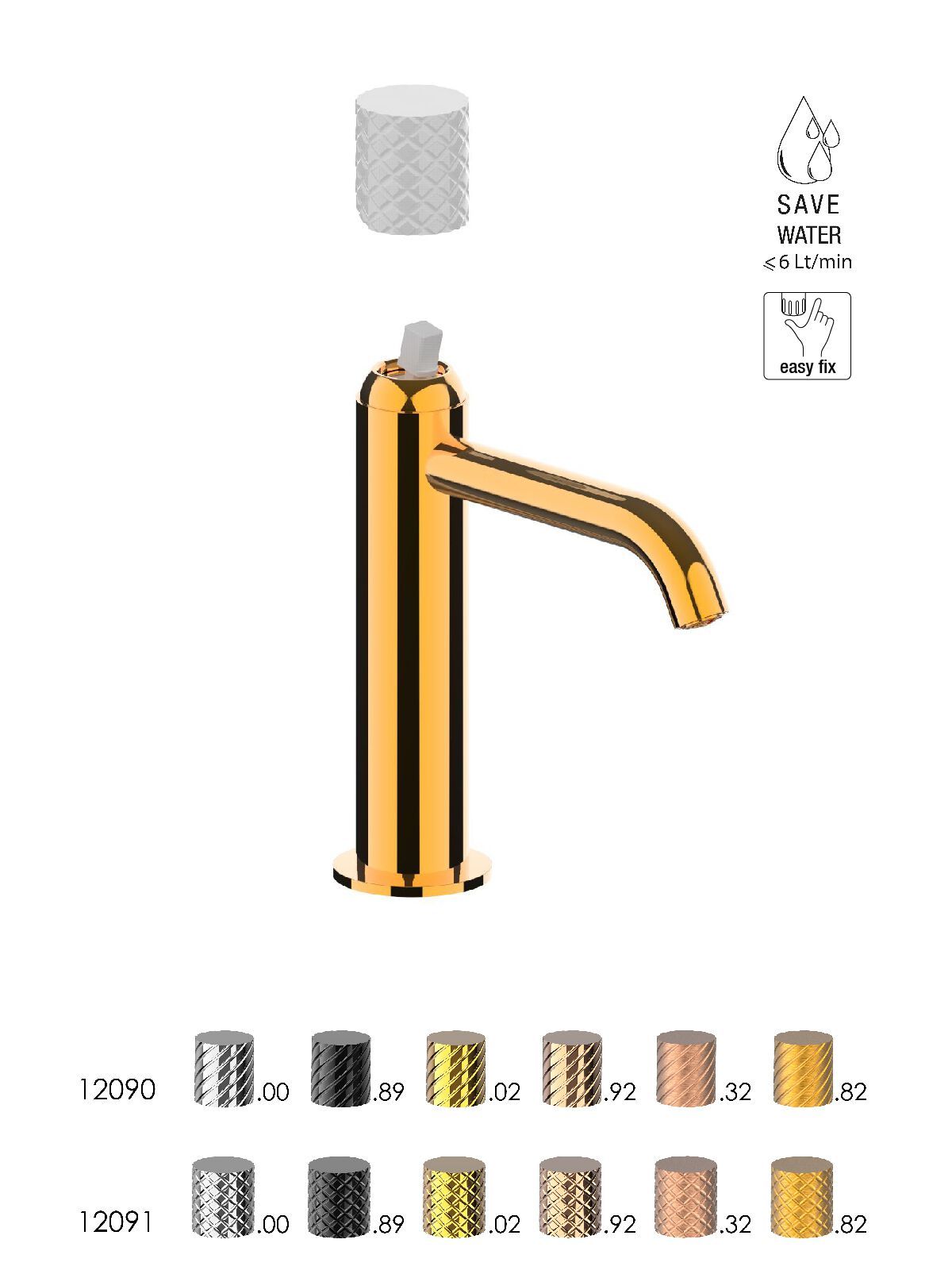 Однорычажный смеситель для раковины с автоматическим сливом Rubinetterie Frattini Pepe XLS ARCH-00096674 - Вид №2
