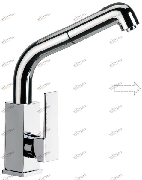 Remer Rubinetterie Кухонный смеситель для столешницы из хромированной латуни с вытяжным душем Gourmet Q 83 c