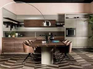 L'Ottocento Деревянная кухня с полуостровом Chronos