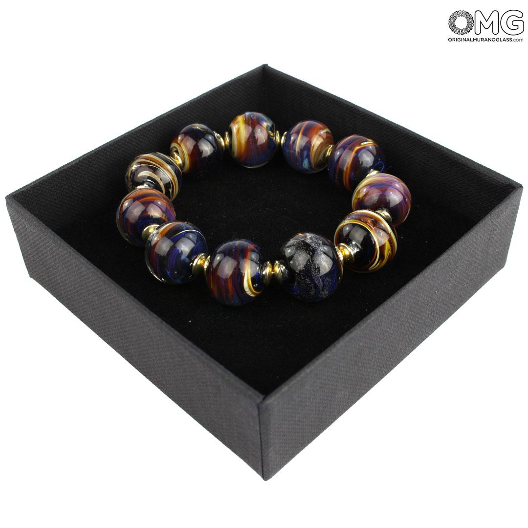 3746 ORIGINALMURANOGLASS Браслет Юпитер - халцедоновое стекло - муранское стекло OMG 18 см  - Вид №1