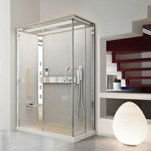 Душевая кабина NEXIS 1 A120x80 HAMMAM Novellini NEXIS цвета светлый дуб, с низким душевым поддоном