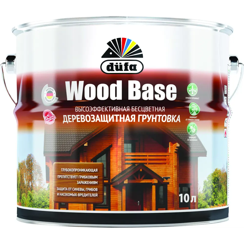 Грунтовка деревозащитная Dufa Wood Base бесцветная 10 л STLM-2024971 - Вид №1