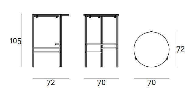 Высокий стол с столешницей из МДФ Living Divani Etoile ARCH-00134873 - Вид №2