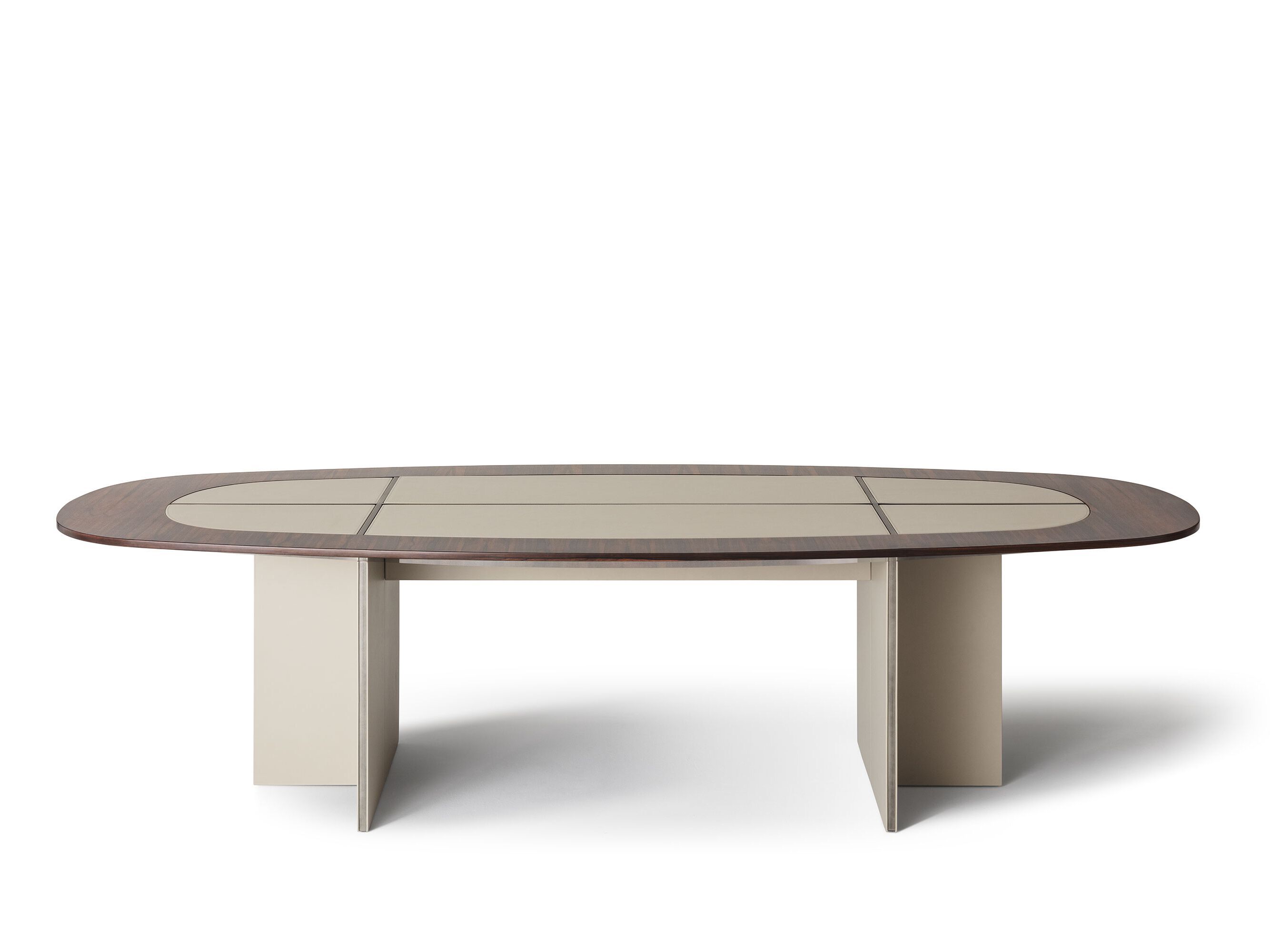 Эвкалиптовый стол с кожаной обивкой OAK Metronome ARCH-00125161