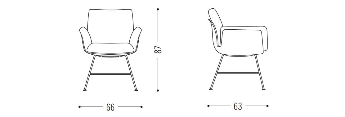 Мягкий тканевый стул с подлокотниками COR Alvo ARCH-00114908