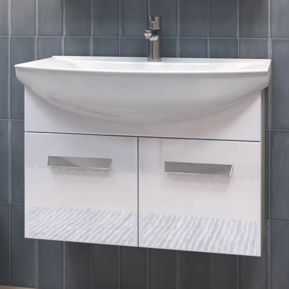 Vigo Milo - навесная тумба под раковину 72 см белая глянцевая 89386769 STLM-1398257 - Вид №8