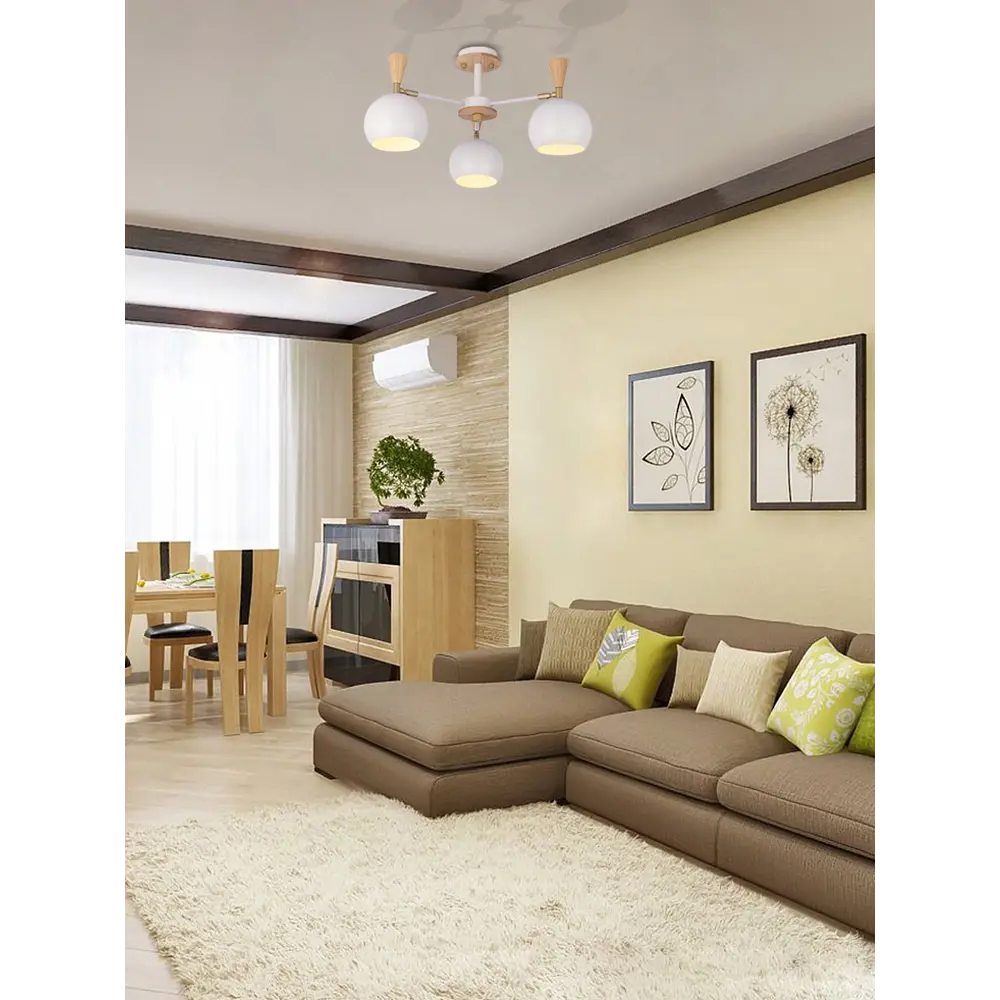 Люстра потолочная Morilla L1161-3, 3 лампы, 6 м², цвет белый LAMPLANDIA STLM-2012031 - Вид №7