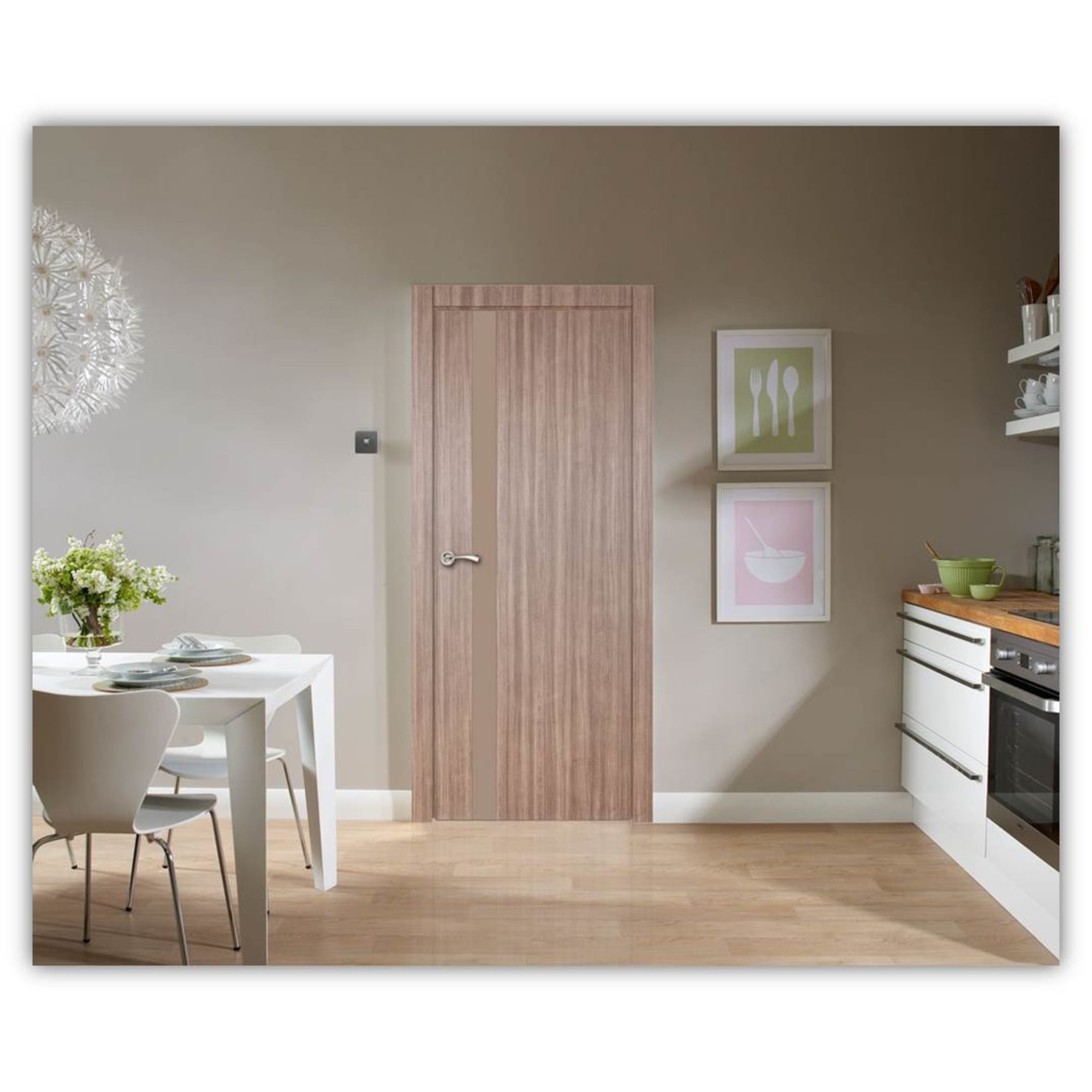 81959104 Дверь межкомнатная остеклённая Селена 90x200 см цвет орех Santreyd  - Вид №1