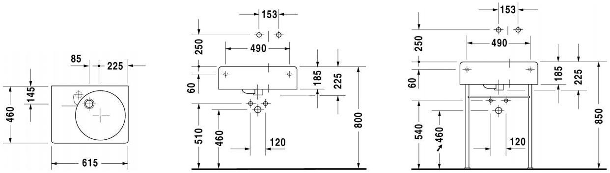 003059 Напольная раковина стоящая овальная Duravit Scola - Вид №2