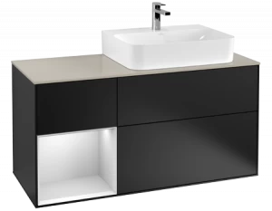 Villeroy&Boch Тумба под раковину Прямоугольная версия F143MTPD Finion Black Matt Lacquer