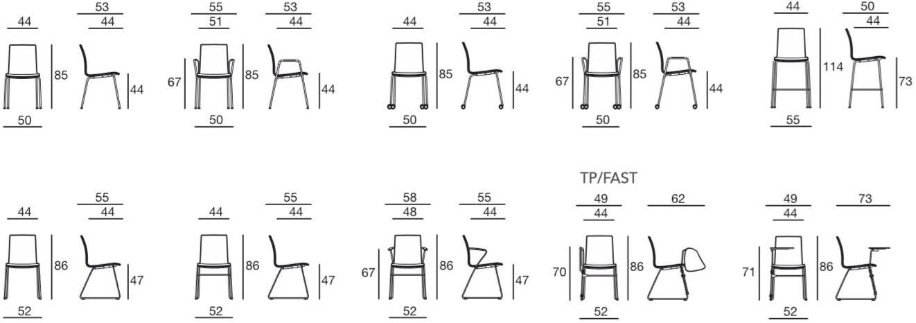 Sesta Стул для конференций из полипропилена с откидной крышкой Q3 sun-id-1373141 - Вид №3
