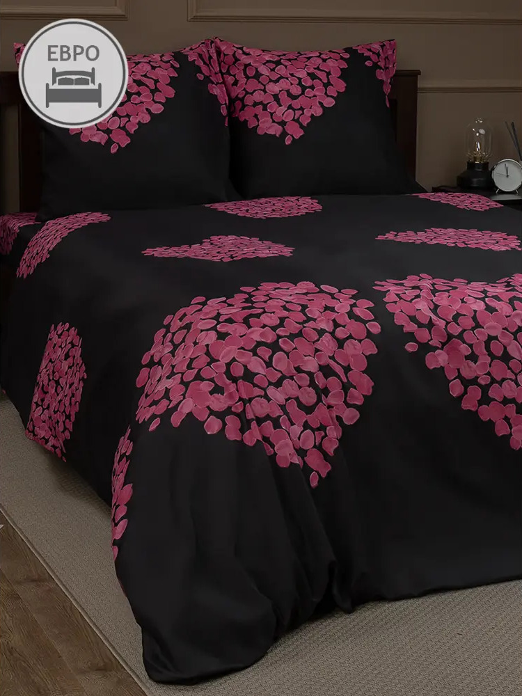 90834296 Комплект постельного белья Amore mio Desire 34940, евро, полиэстер цвет красный STLM-0404926