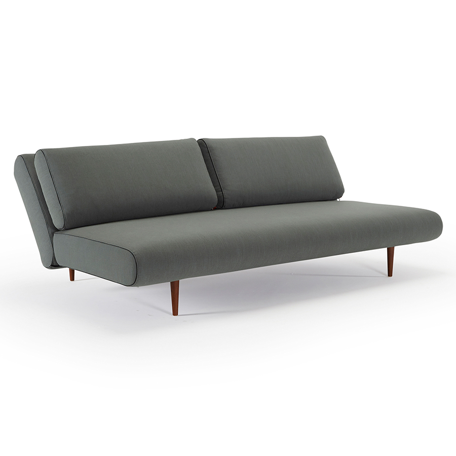 Диван Unfurl Lounger с подушками, ножками из темного дерева и черной рамой, зеленый Innovation Living UNFURL518 - Вид №8