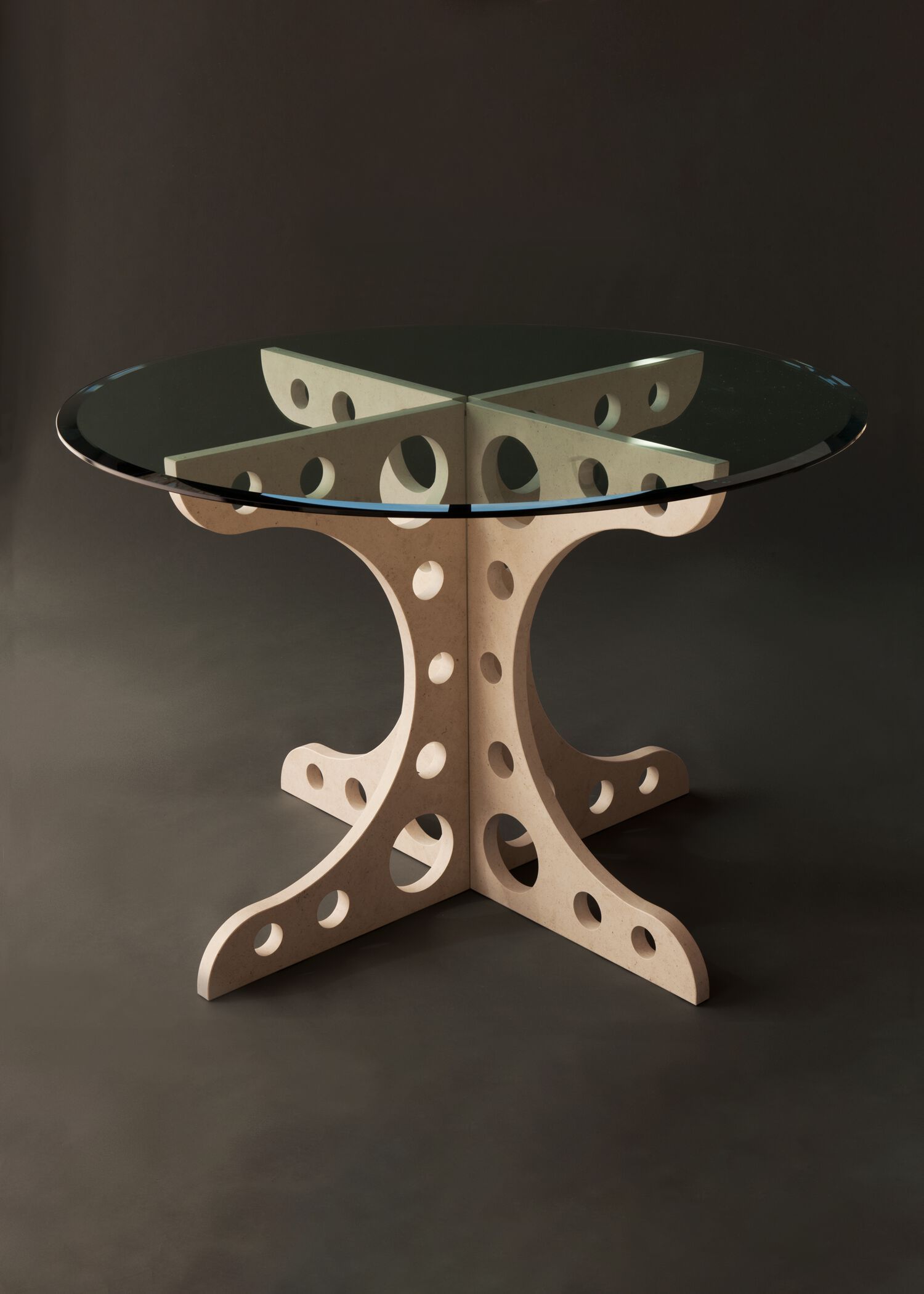 Круглый стеклянный стол с мраморным основанием Pistore Marmi MA-MI ARCH-00010499 - Вид №2