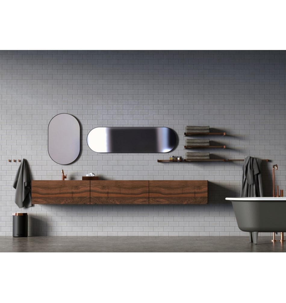 FROST Зеркало 80x50cm » чёрное Алюминий Черный U4138-B  - Вид №2