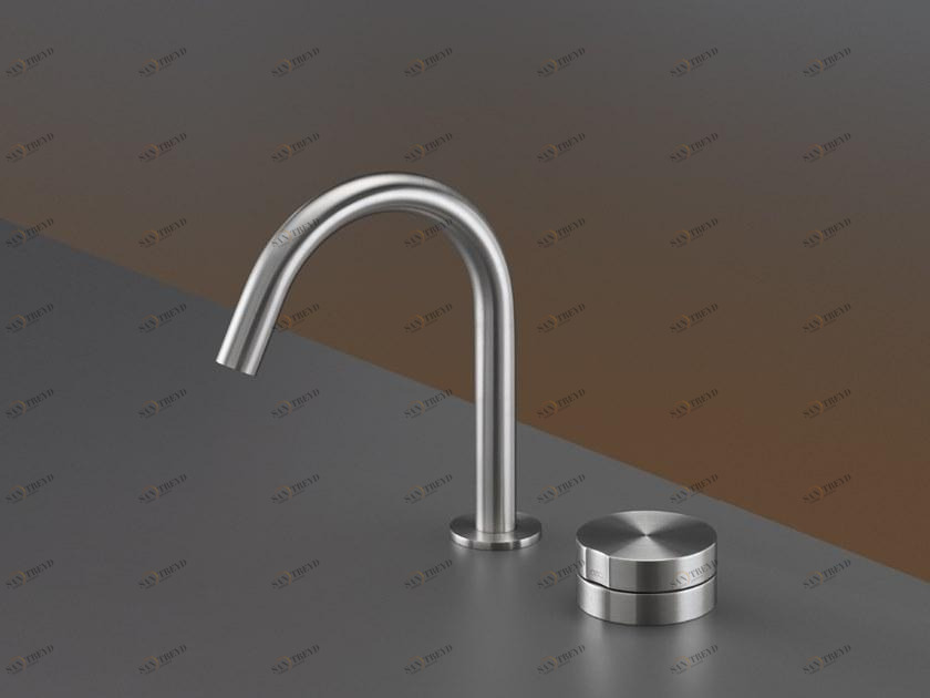 Ceadesign Смеситель для умывальника из нержавеющей стали на 2 отверстия с регулируемым изливом Giotto plus Gio 68